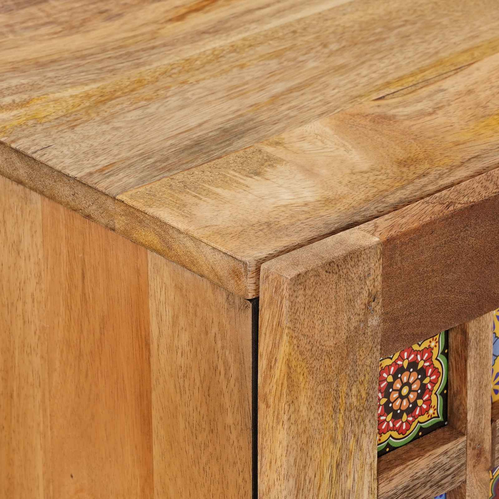 Sideboard mit Speicher Natur 60 x 33 x 75 cm Massivholz Mango