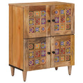 Sideboard mit Speicher Natur 60 x 33 x 75 cm Massivholz Mango