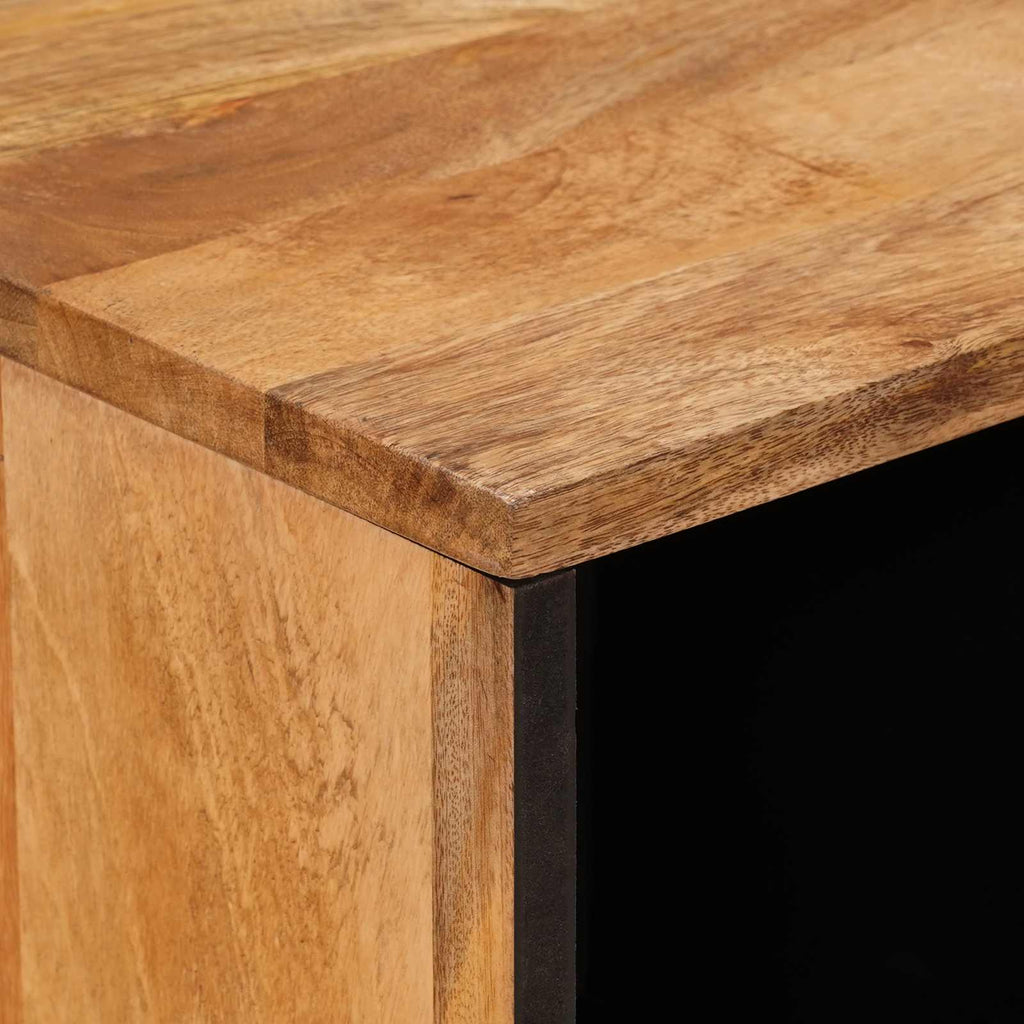 Sideboard mit Speicher Natur 80 x 33 x 75 cm Massivholz Mango