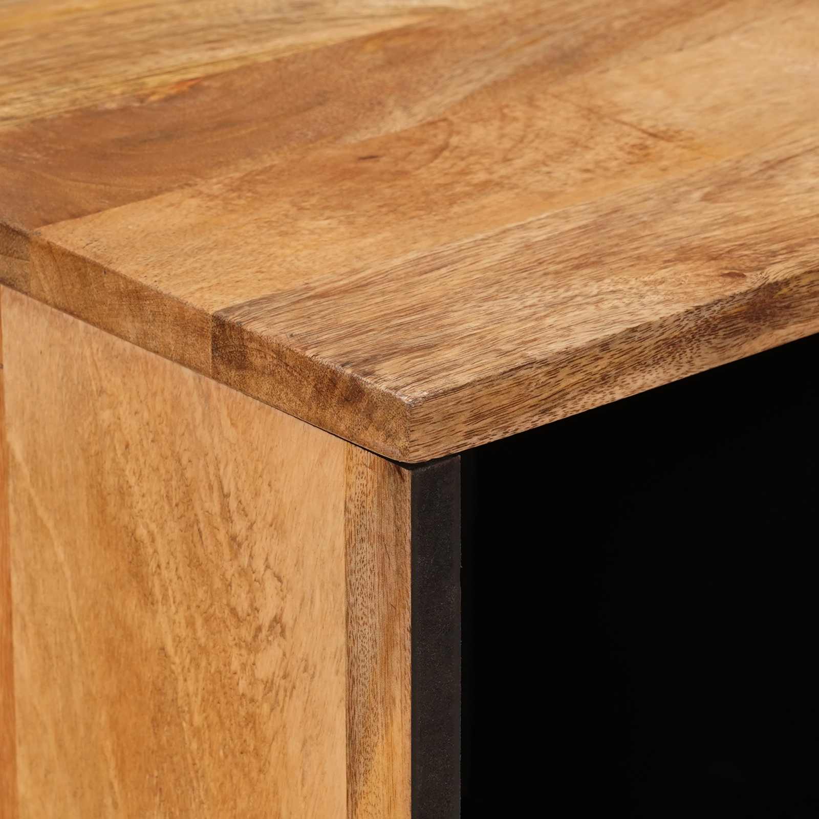 Sideboard mit Speicher Natur 80 x 33 x 75 cm Massivholz Mango