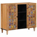 Sideboard mit Regal Natur 90 x 33 x 75 cm Massivholz Mango