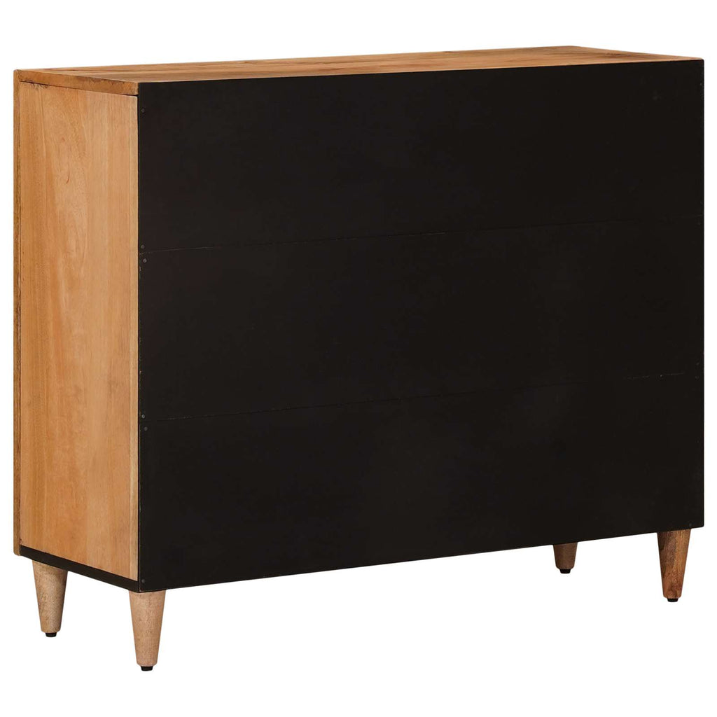 Sideboard mit Regal Natur 90 x 33 x 75 cm Massivholz Mango