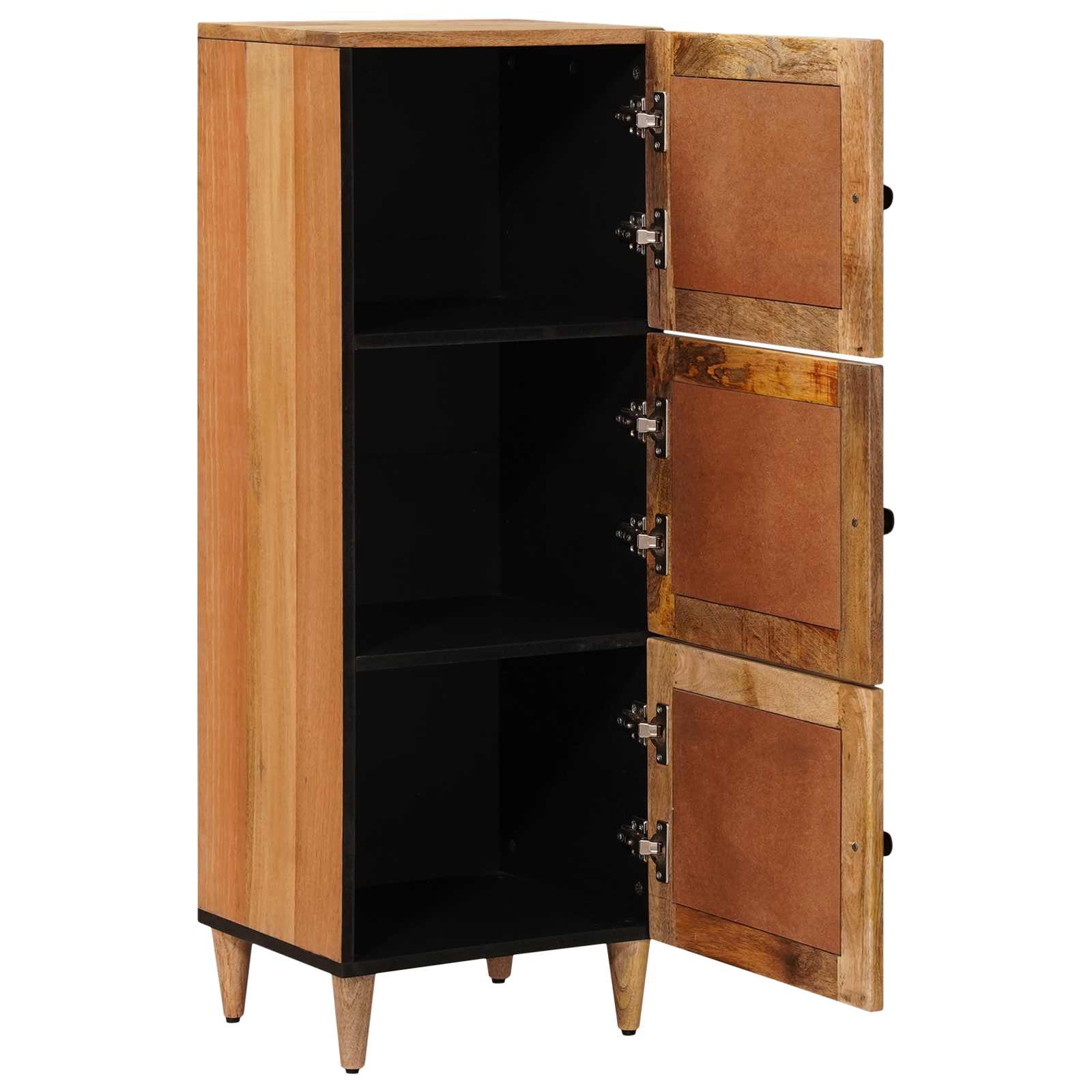 Highboard mit Speicher Natur 40 x 33 x 110 cm Massivholz Mango