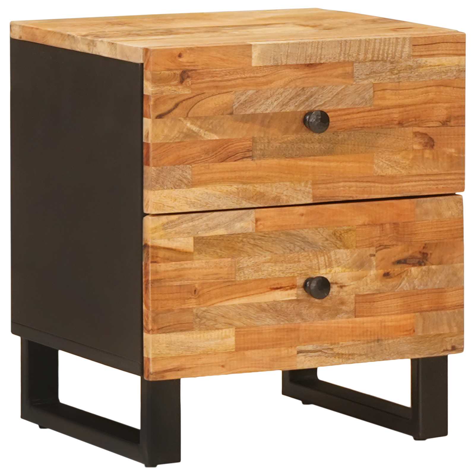 Nachttisch 2 pcs Braun 40 x 33 x 46 cm Massivholz Mango