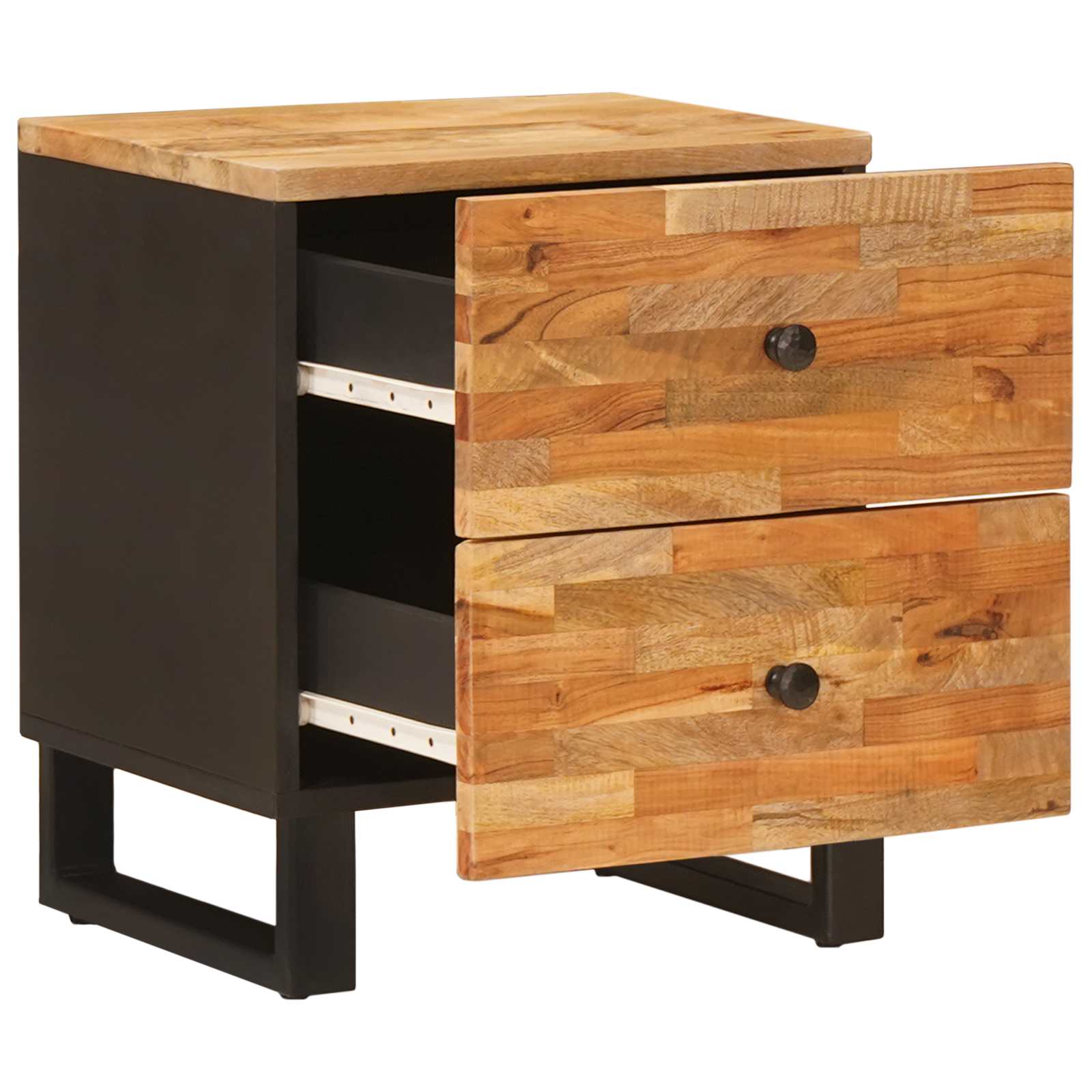 Nachttisch 2 pcs Braun 40 x 33 x 46 cm Massivholz Mango