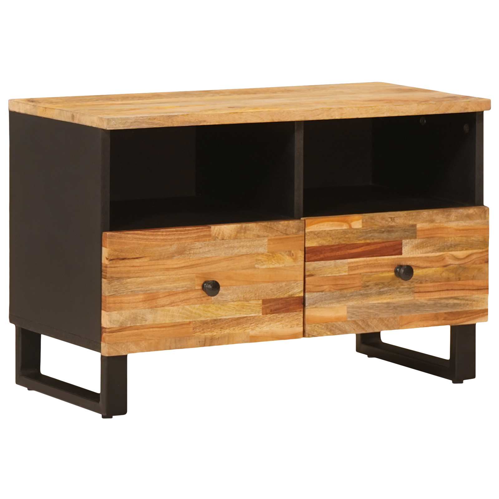TV-Schränk mit Speicher Braun 70 x 33 x 46 cm Massivholz Mango