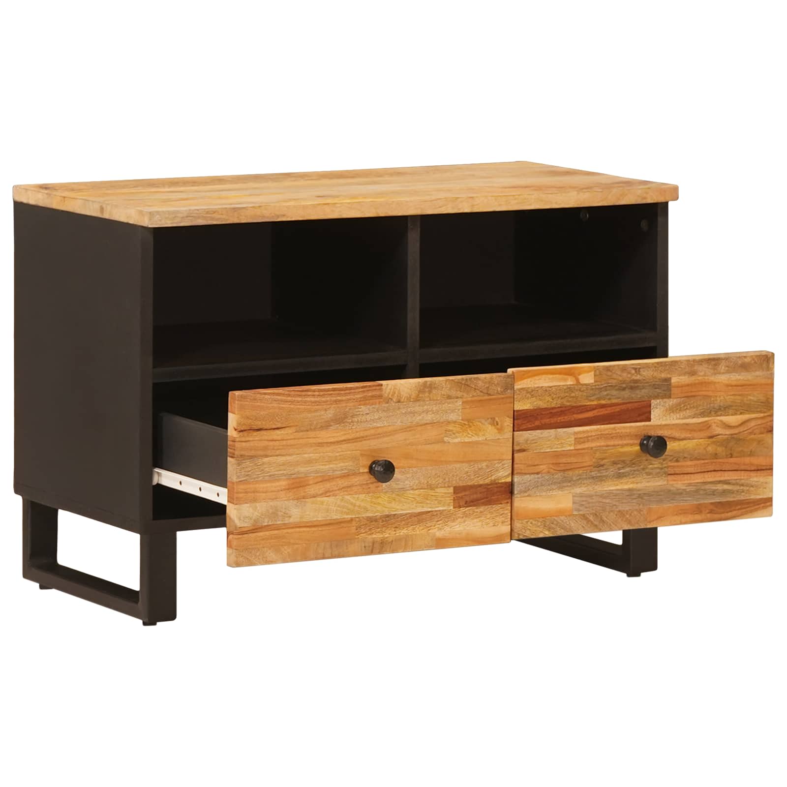 TV-Schränk mit Speicher Braun 70 x 33 x 46 cm Massivholz Mango