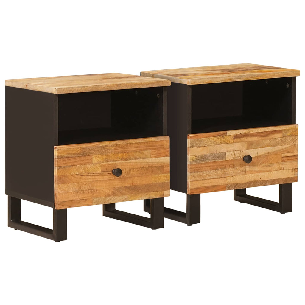 Bettkasten 2 pcs Braun 40 x 33 x 46 cm Massivholz Mango