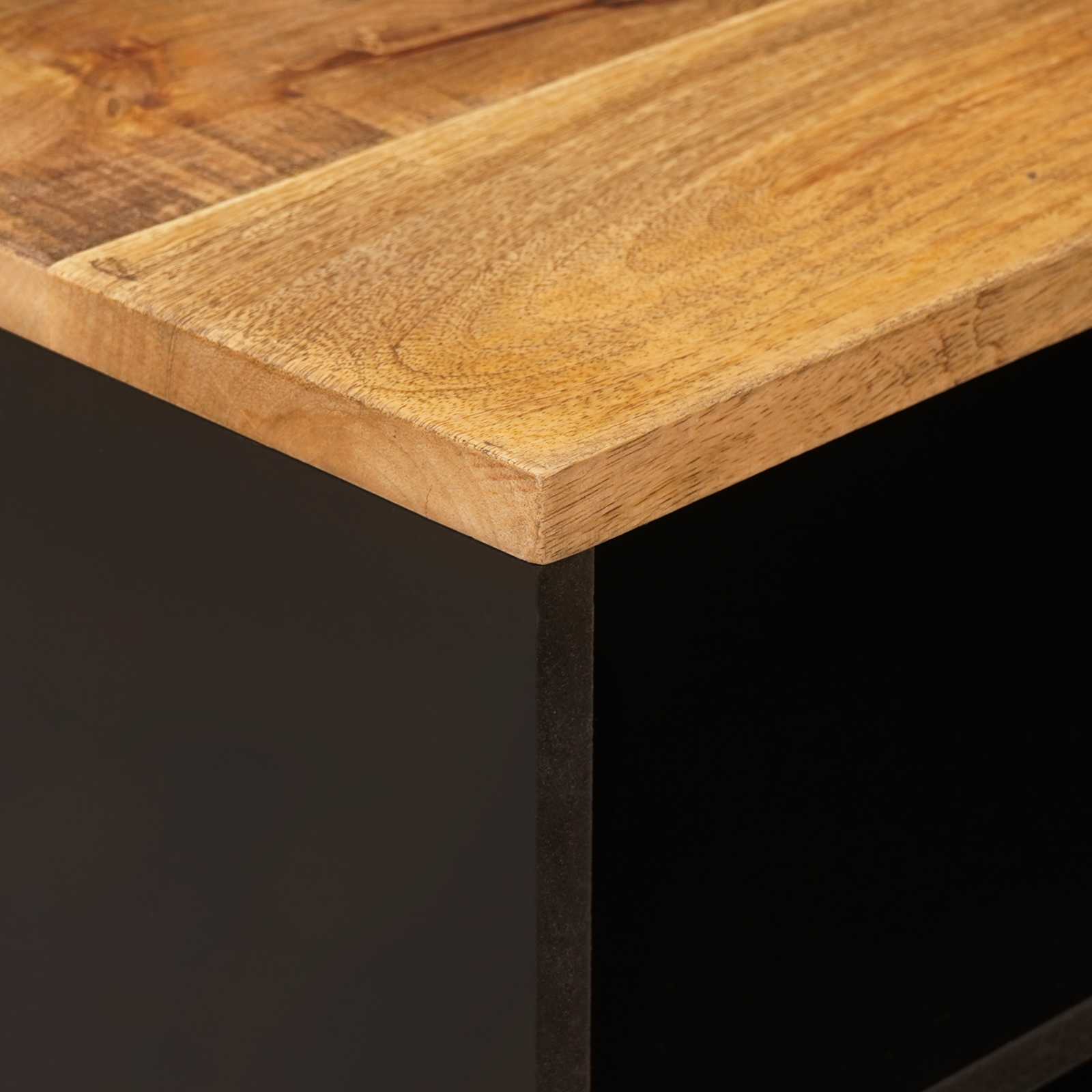 TV-Schränk mit Regal Braun 80 x 33 x 46 cm Massivholz Mango