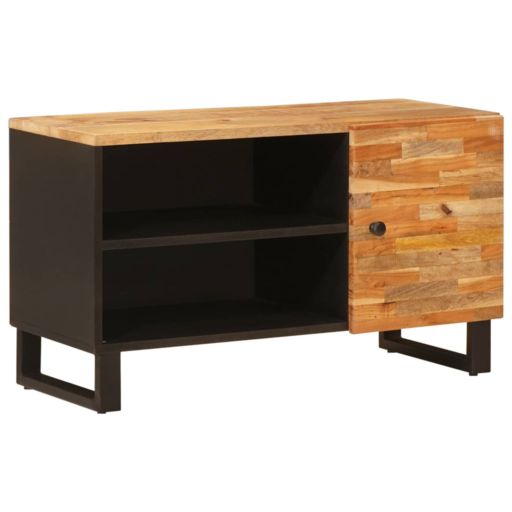 TV-Schränk mit Regal Braun 80 x 33 x 46 cm Massivholz Mango