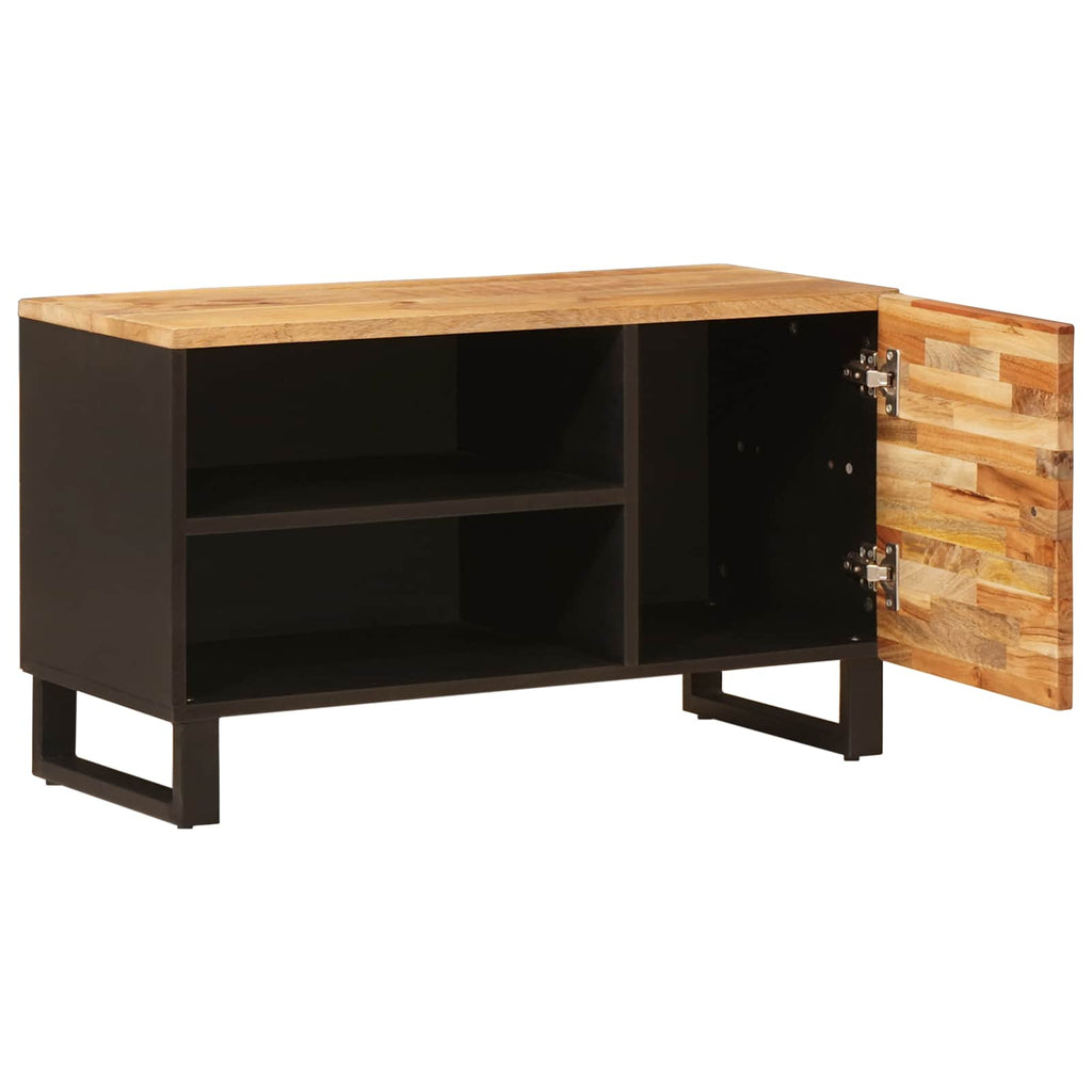 TV-Schränk mit Regal Braun 80 x 33 x 46 cm Massivholz Mango