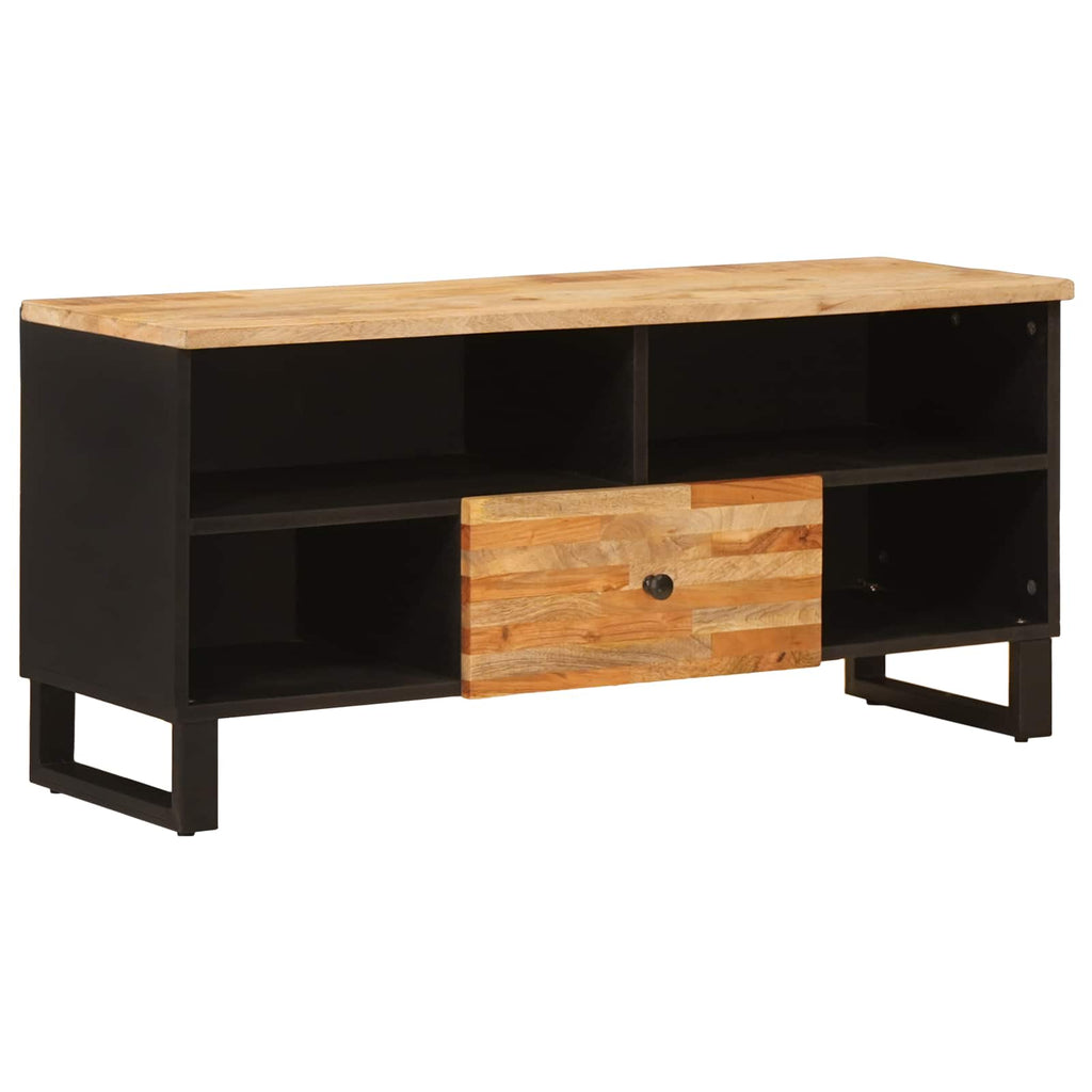 TV-Schränk mit Regal Braun 100 x 33 x 46 cm Massivholz Mango