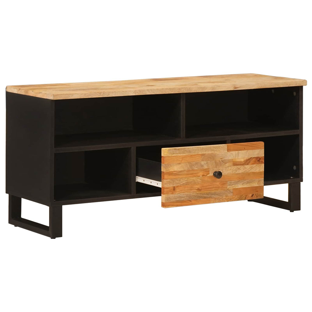 TV-Schränk mit Regal Braun 100 x 33 x 46 cm Massivholz Mango