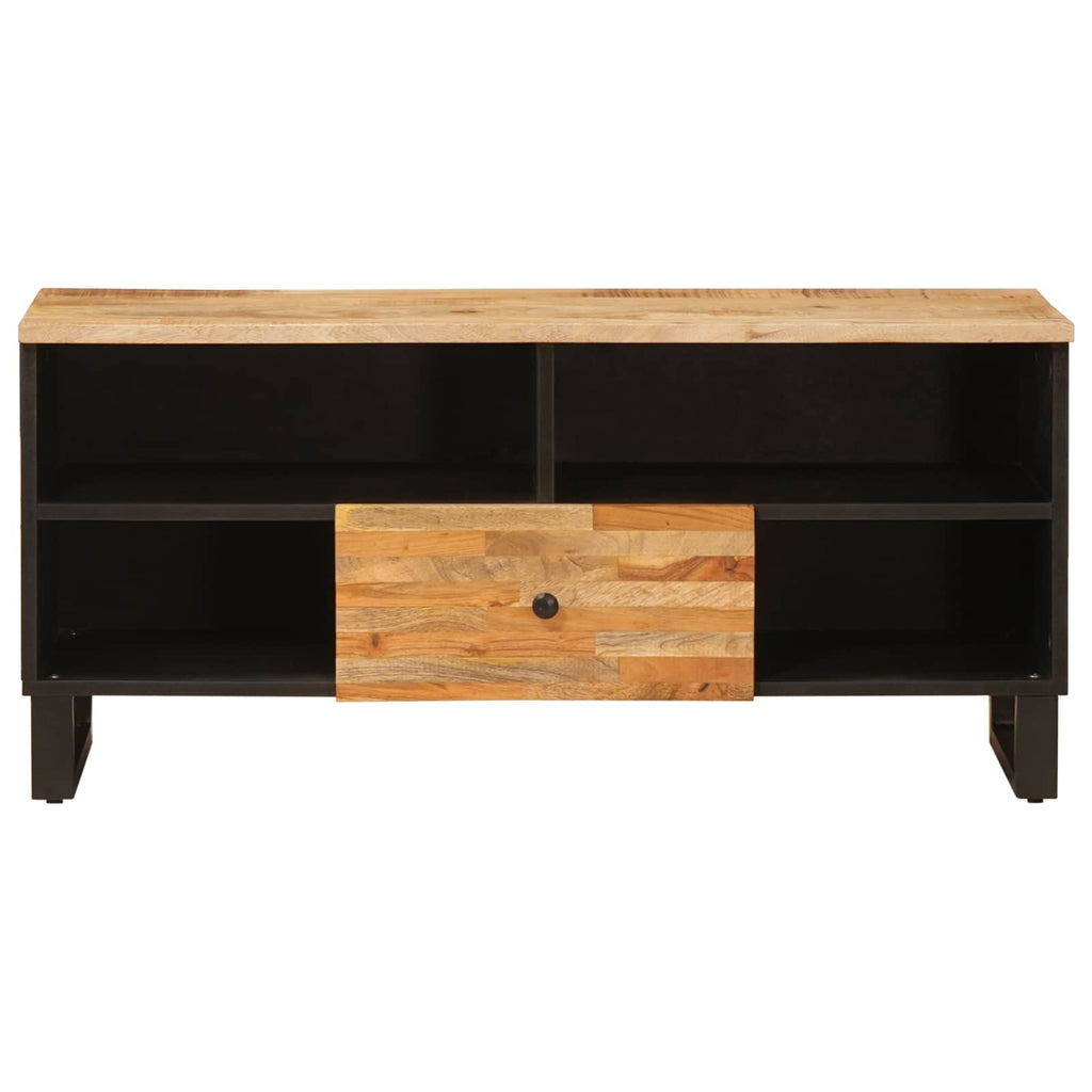 TV-Schränk mit Regal Braun 100 x 33 x 46 cm Massivholz Mango