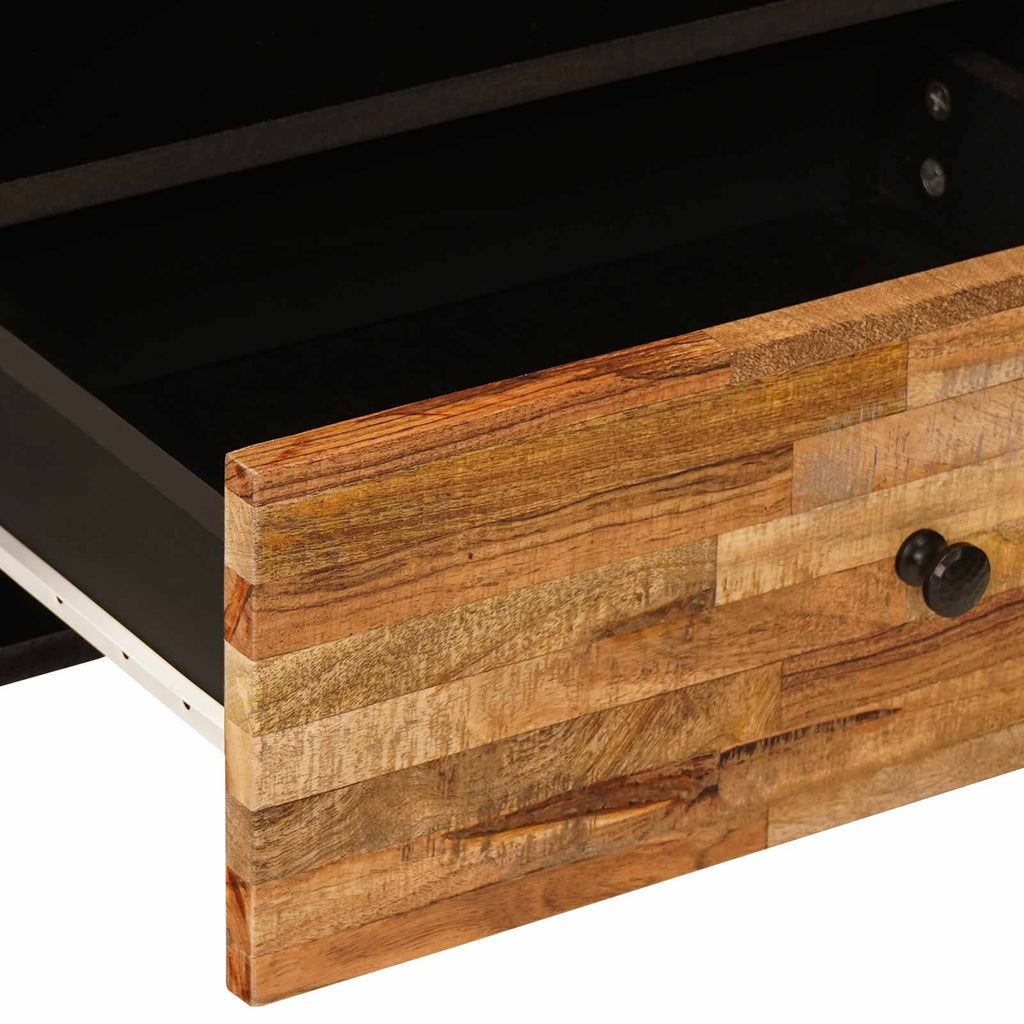 TV-Schränk mit Regal Braun 80 x 33 x 46 cm Massivholz Mango