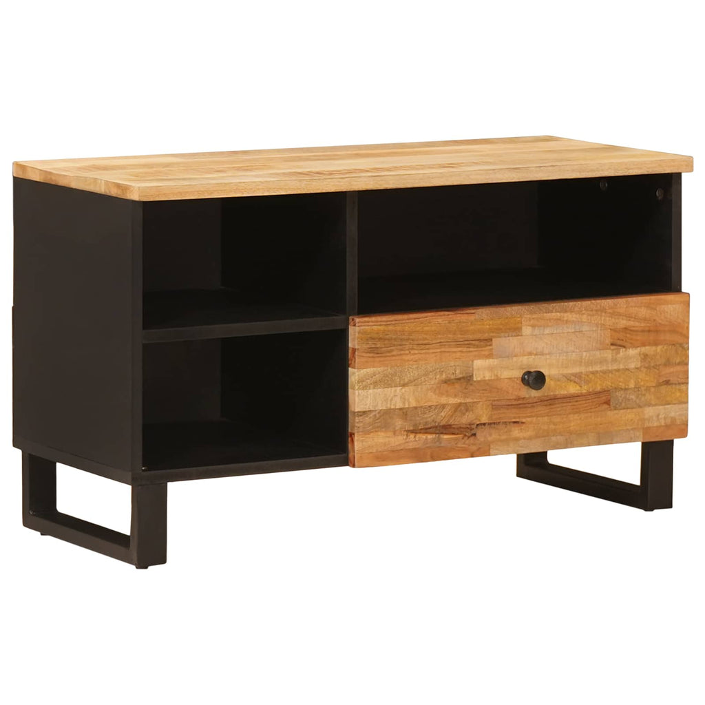 TV-Schränk mit Regal Braun 80 x 33 x 46 cm Massivholz Mango