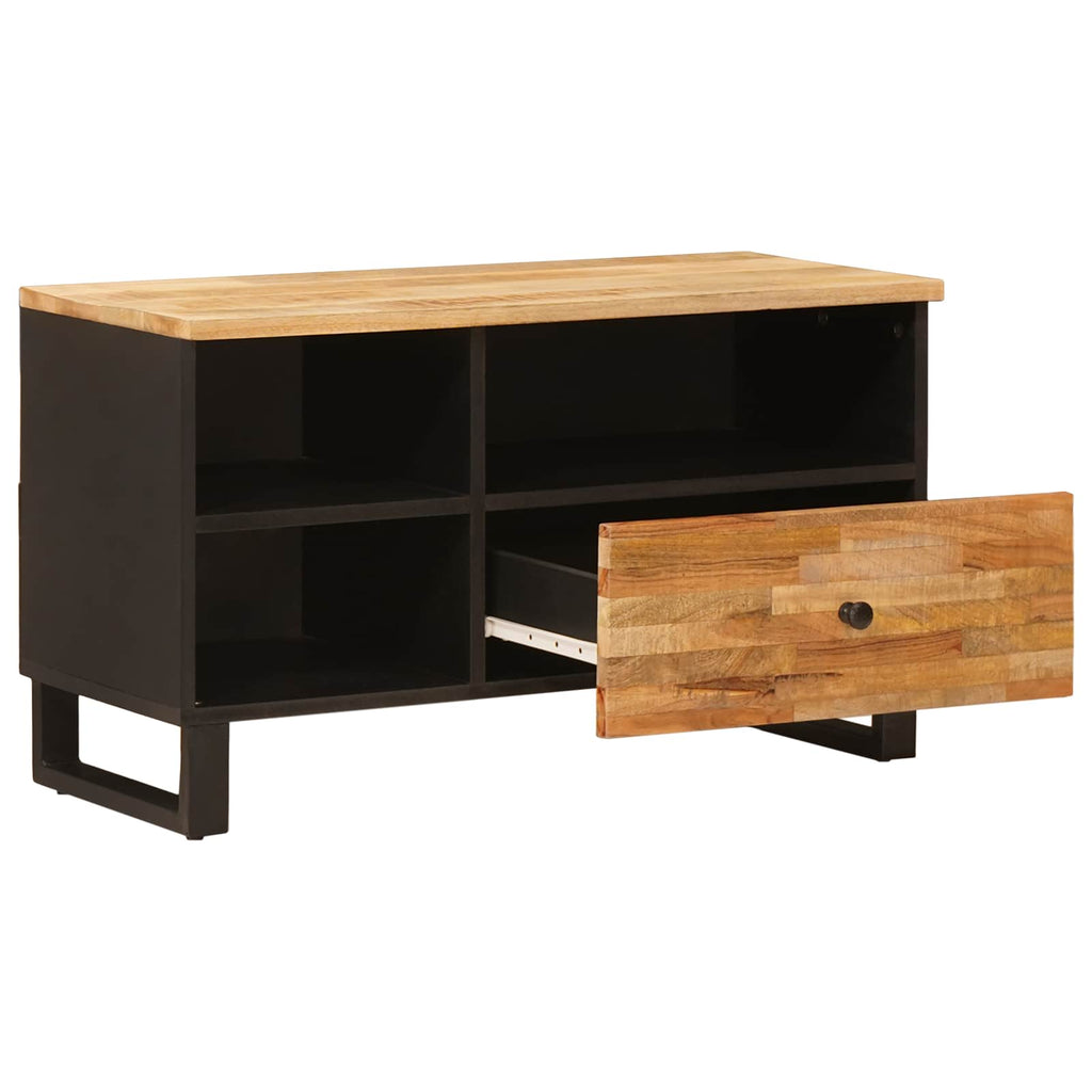 TV-Schränk mit Regal Braun 80 x 33 x 46 cm Massivholz Mango