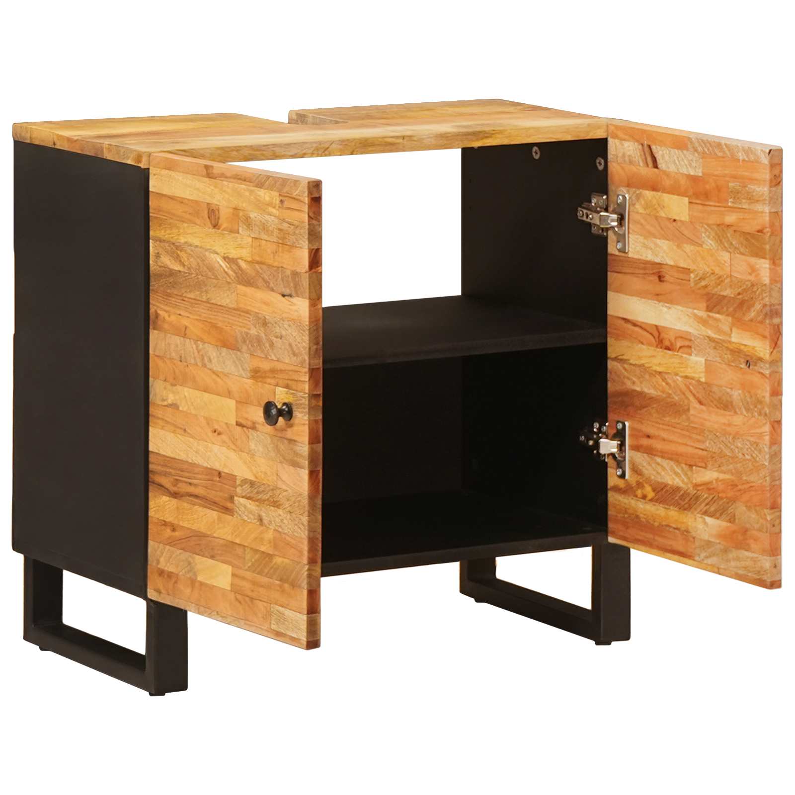 Waschbeckenschrank Natur 62 x 33 x 58 cm Massivholz Mango