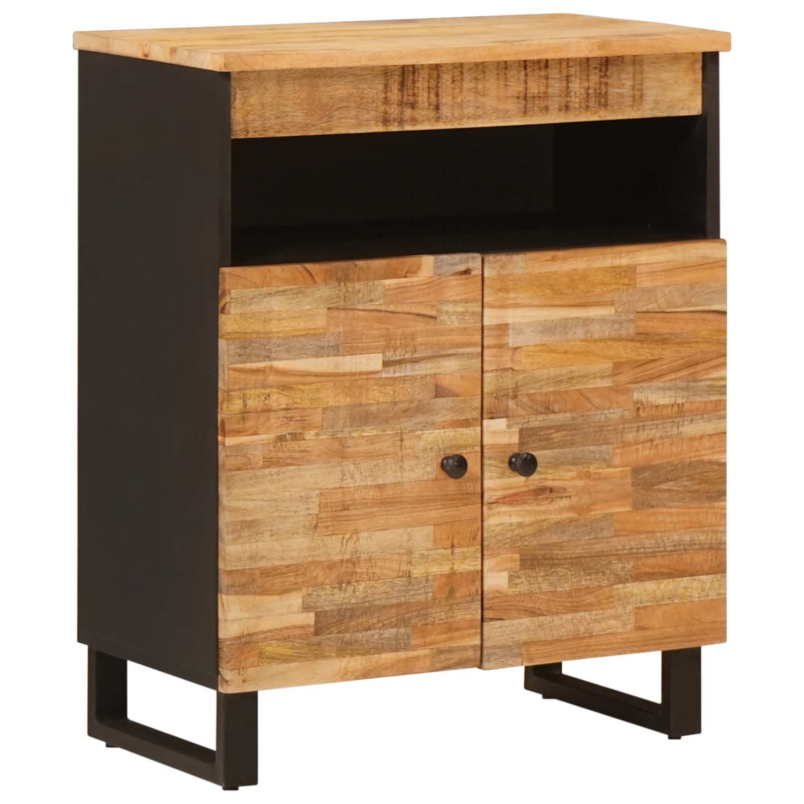 Seitenschrank mit Tür Braun 60 x 33 x 75 cm Massivholz Mango