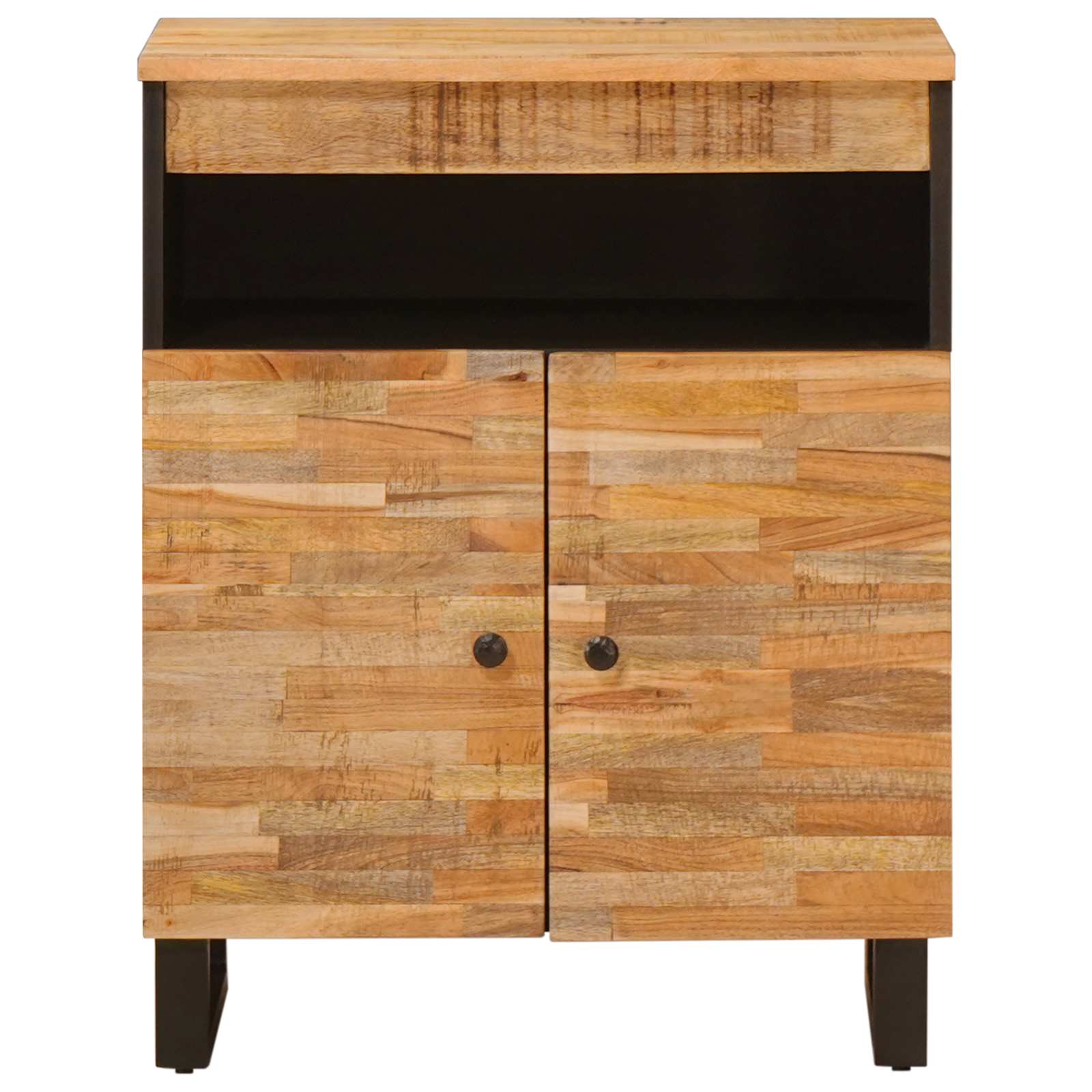 Seitenschrank mit Tür Braun 60 x 33 x 75 cm Massivholz Mango