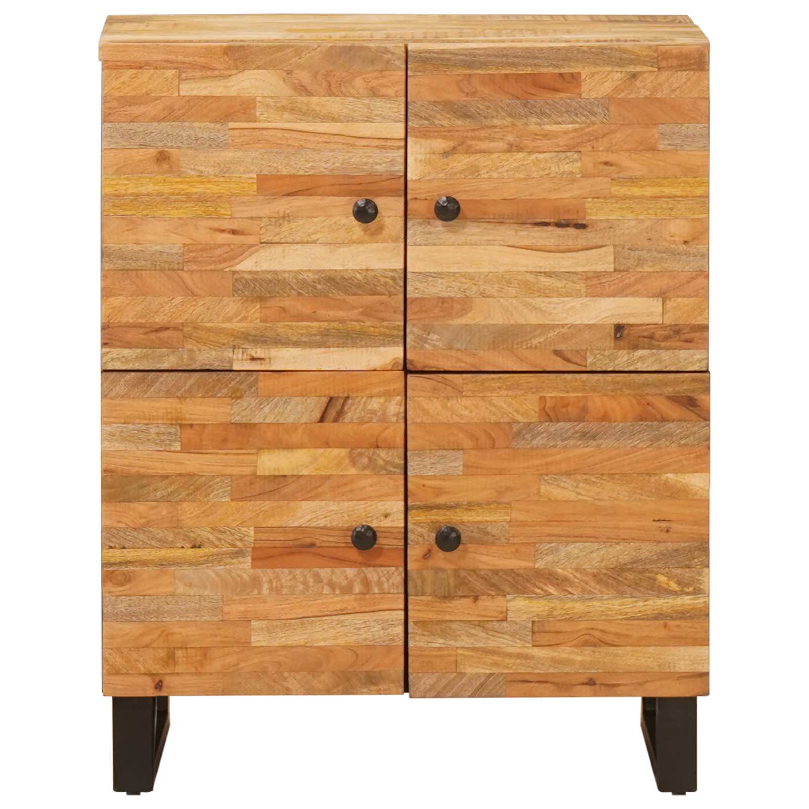 Seitenschrank mit Tür Braun 60 x 33 x 75 cm Massivholz Mango