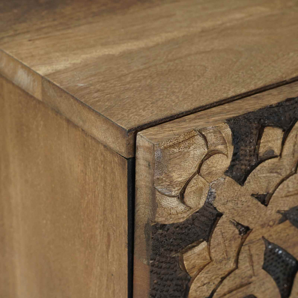 Nachttisch Braun 40 x 33,5 x 46 cm Massivholz Mango