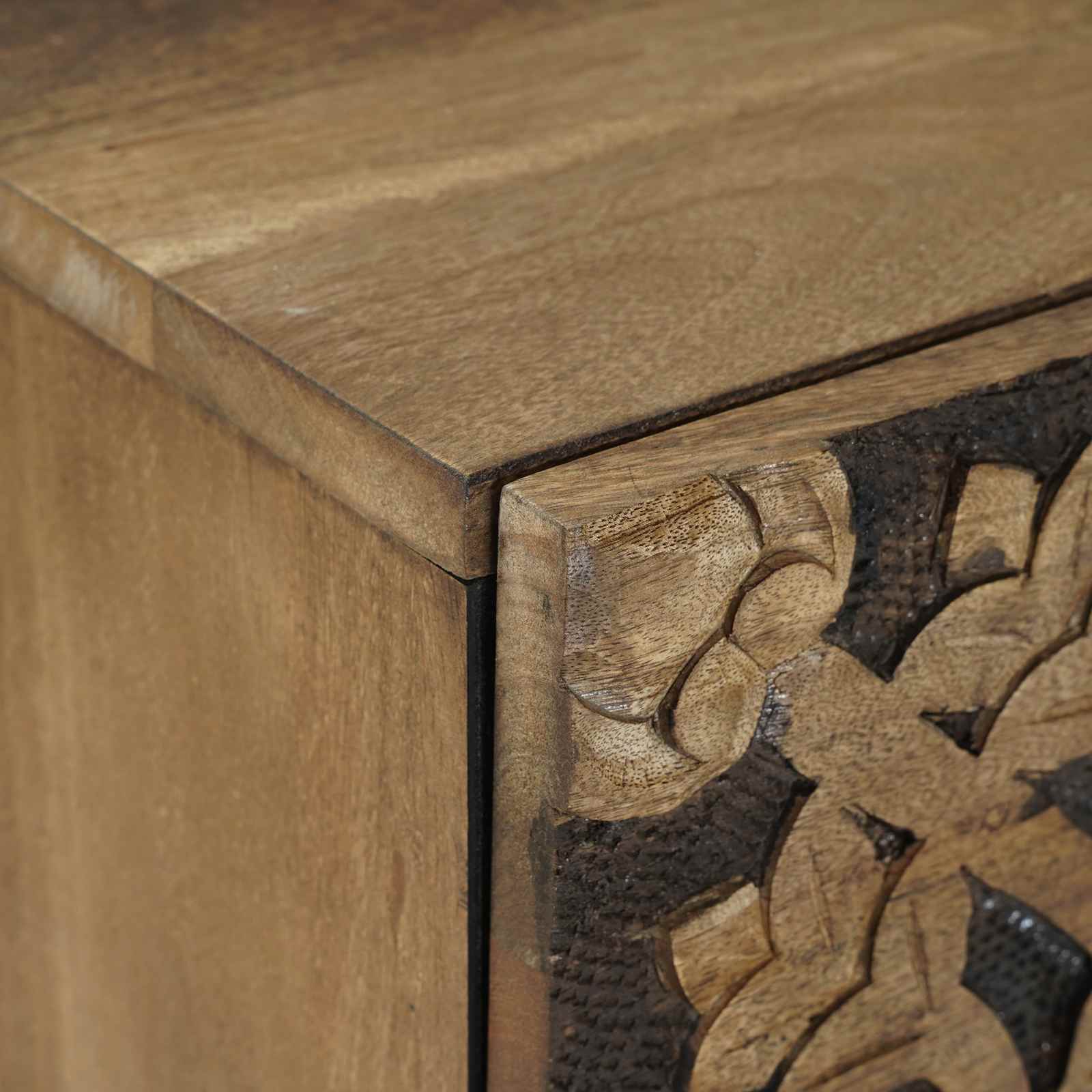 Nachttisch 2 pcs Braun 40 x 33,5 x 46 cm Massivholz Mango
