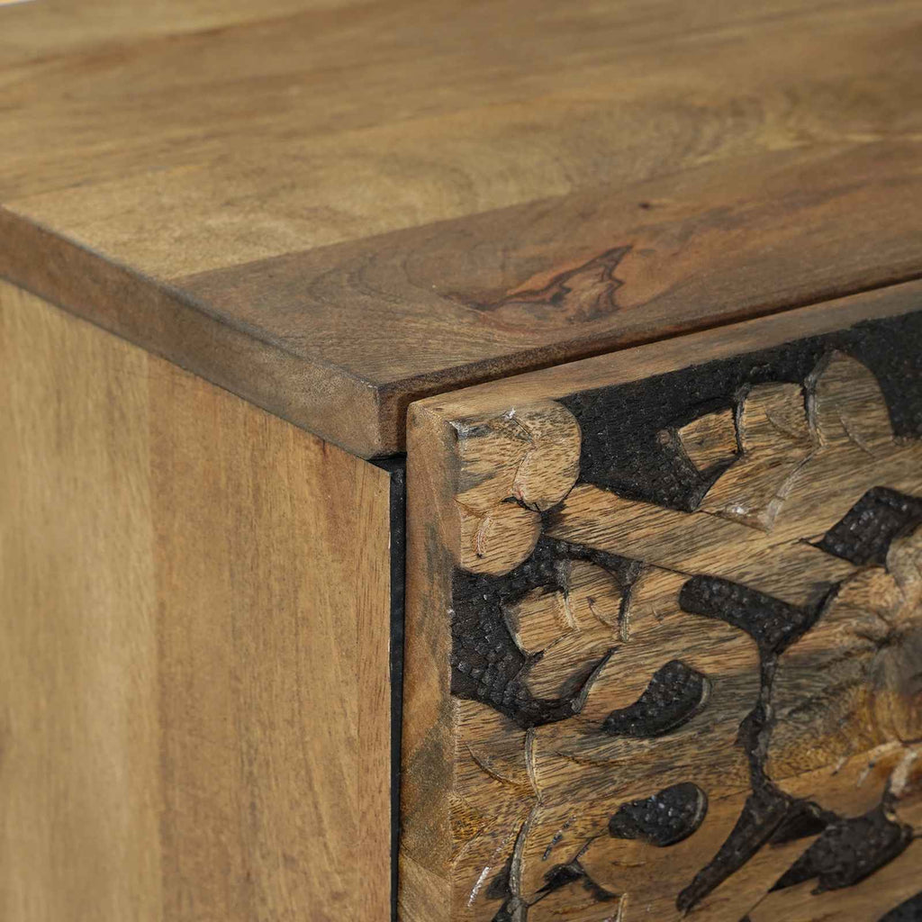 Nachttisch Braun 40 x 33,5 x 46 cm Massivholz Mango