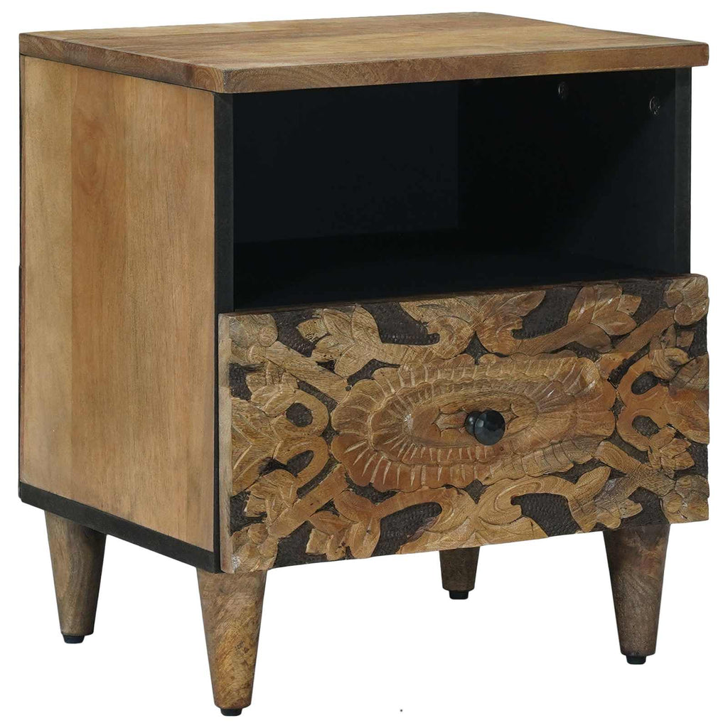 Bettkasten Braun 40 x 33 x 46 cm Massivholz Mango