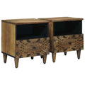 Bettkasten 2 pcs Braun 40 x 33 x 46 cm Massivholz Mango