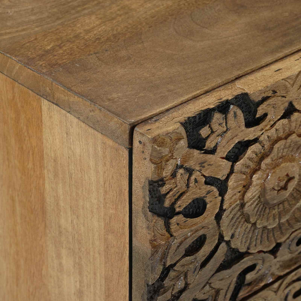 Bettkasten Braun 50 x 33 x 60 cm Massivholz Mango
