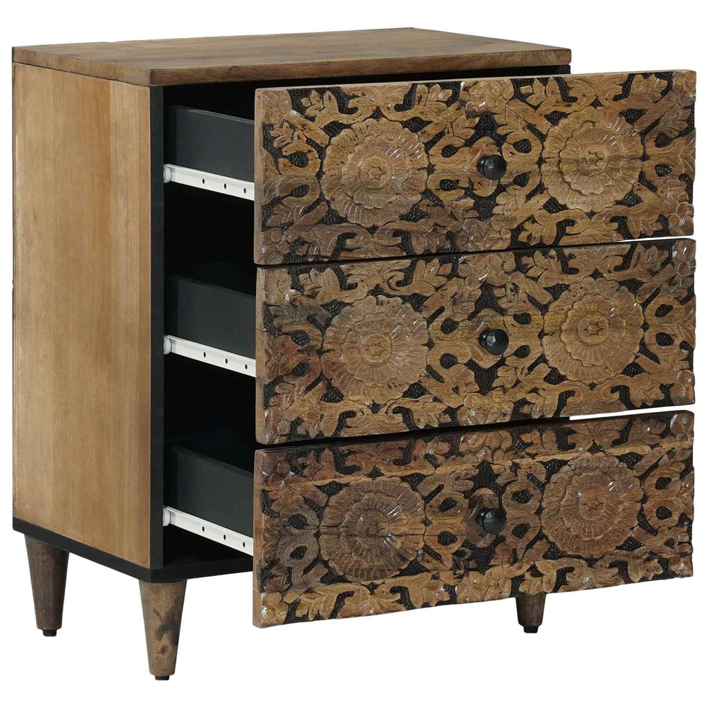 Bettkasten Braun 50 x 33 x 60 cm Massivholz Mango