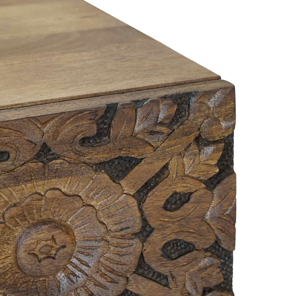 Bettkasten Braun 50 x 33 x 60 cm Massivholz Mango