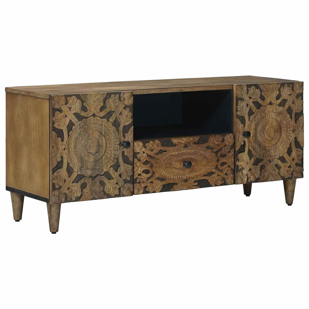 TV-Schränk mit Tür Braun 105 x 33,5 x 46 cm Massivholz Mango