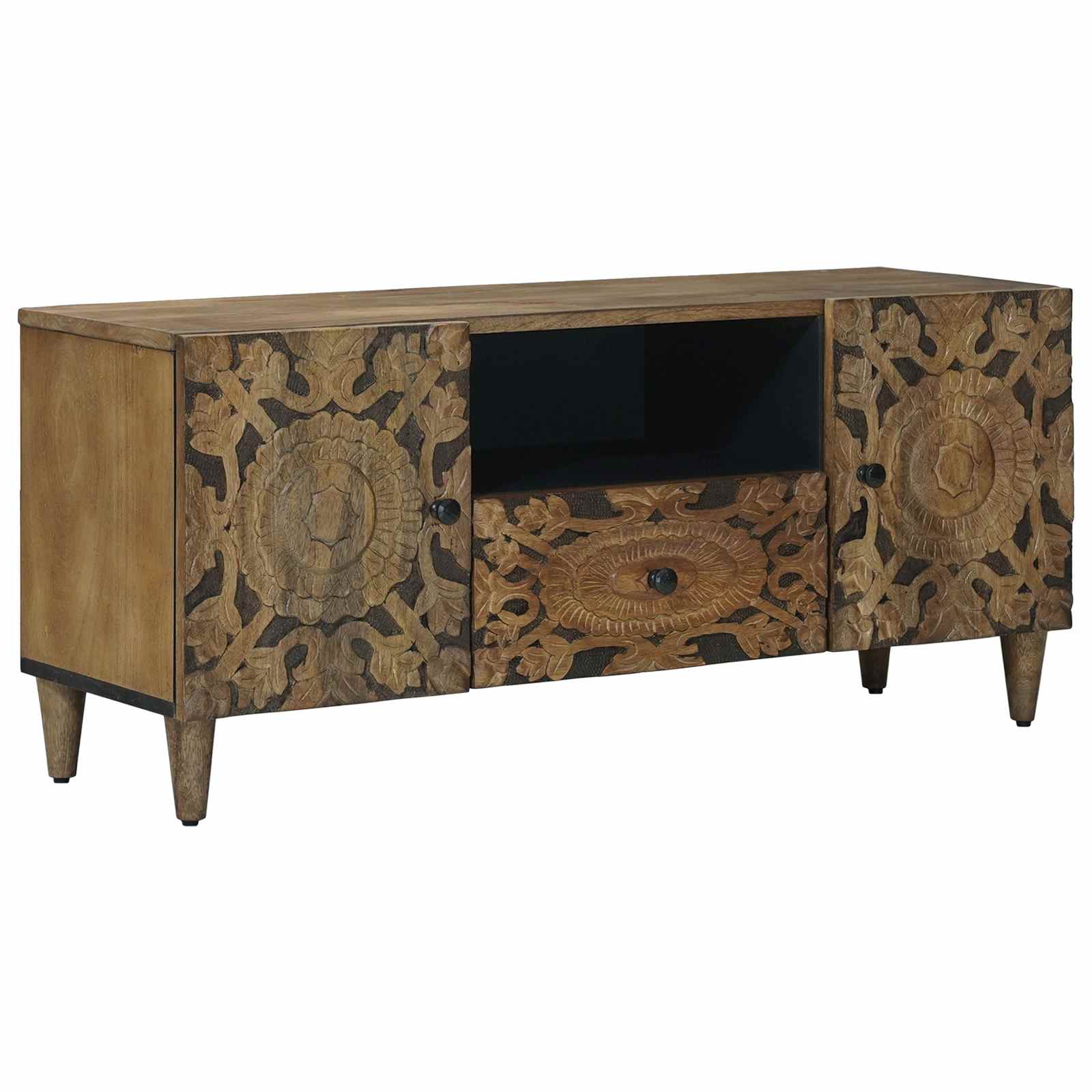 TV-Schränk mit Tür Braun 105 x 33,5 x 46 cm Massivholz Mango