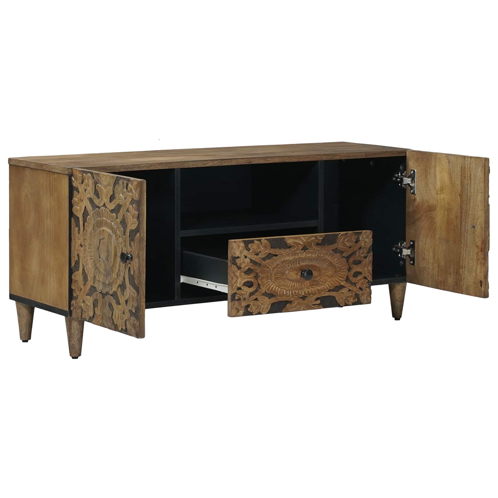 TV-Schränk mit Tür Braun 105 x 33,5 x 46 cm Massivholz Mango