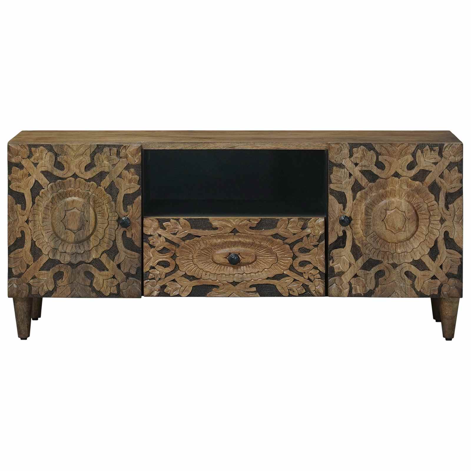 TV-Schränk mit Tür Braun 105 x 33,5 x 46 cm Massivholz Mango