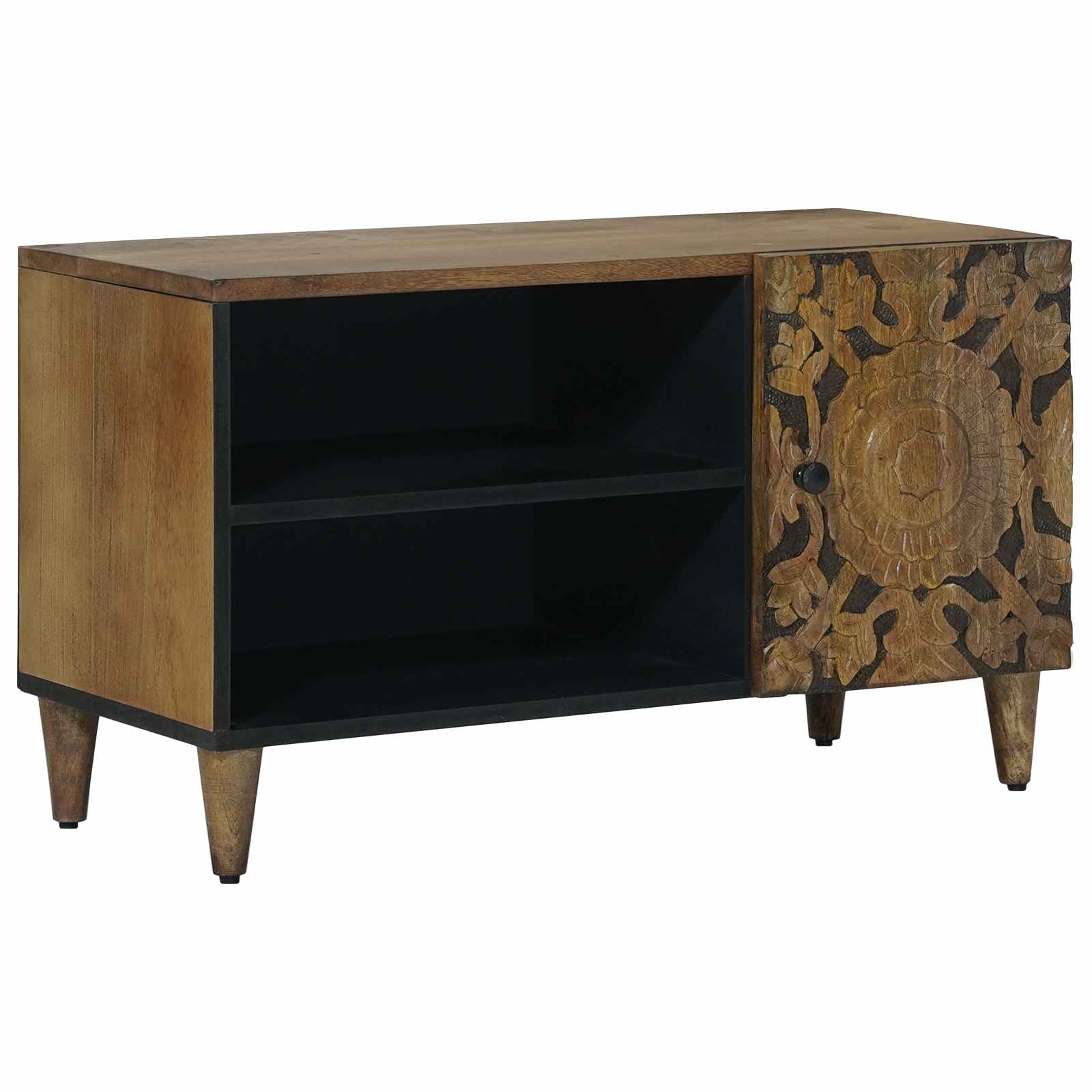 TV-Schränk mit Regal Braun 80 x 31,5 x 46 cm Massivholz Mango