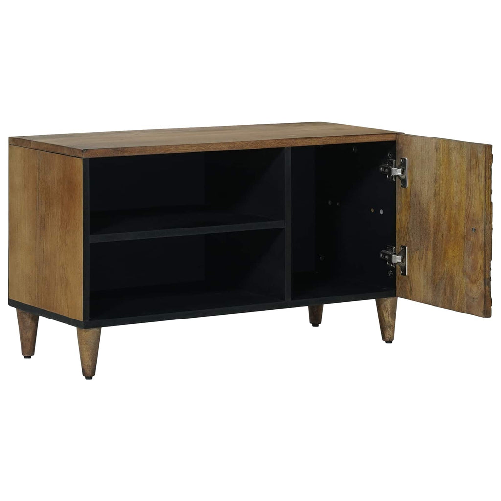TV-Schränk mit Regal Braun 80 x 31,5 x 46 cm Massivholz Mango