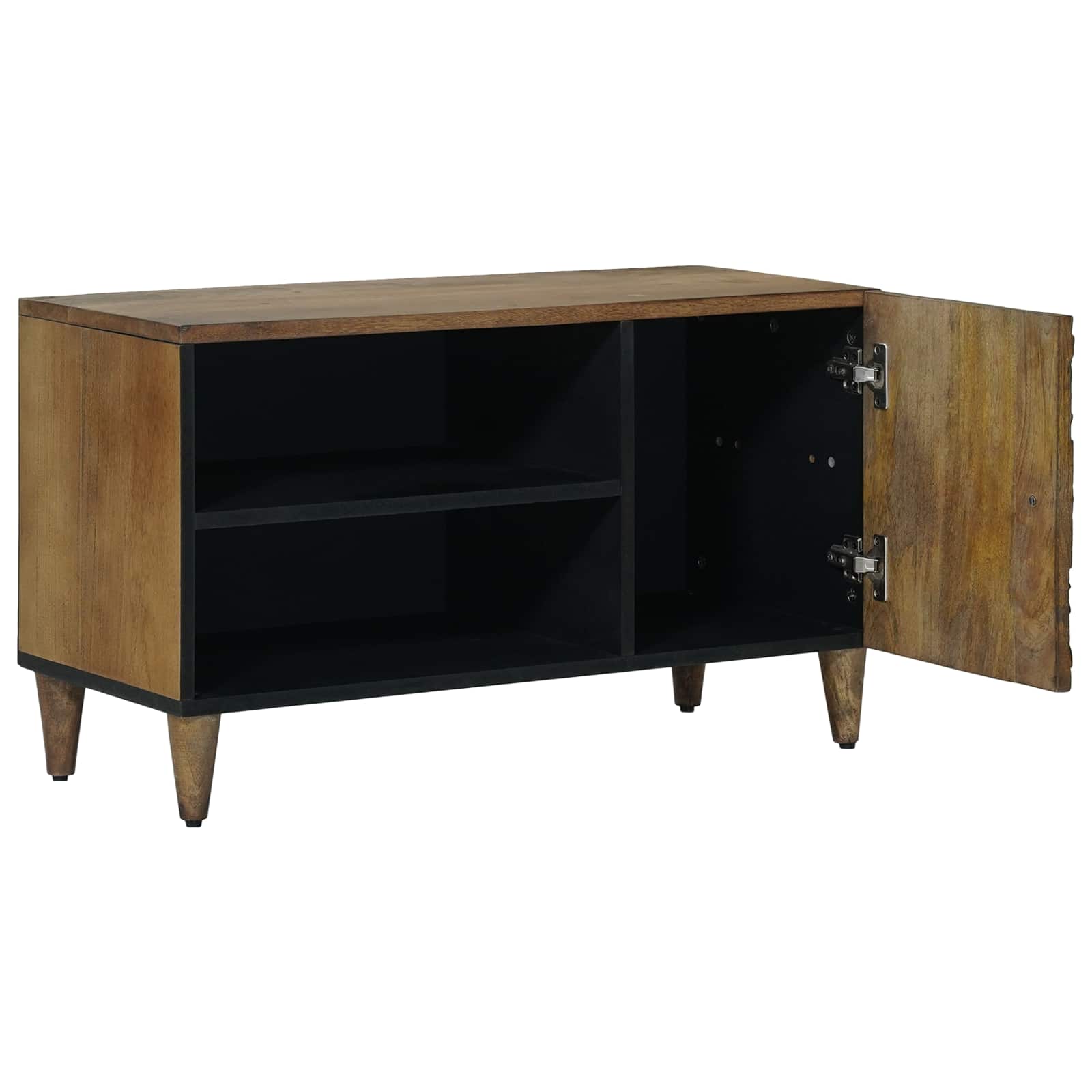TV-Schränk mit Regal Braun 80 x 31,5 x 46 cm Massivholz Mango