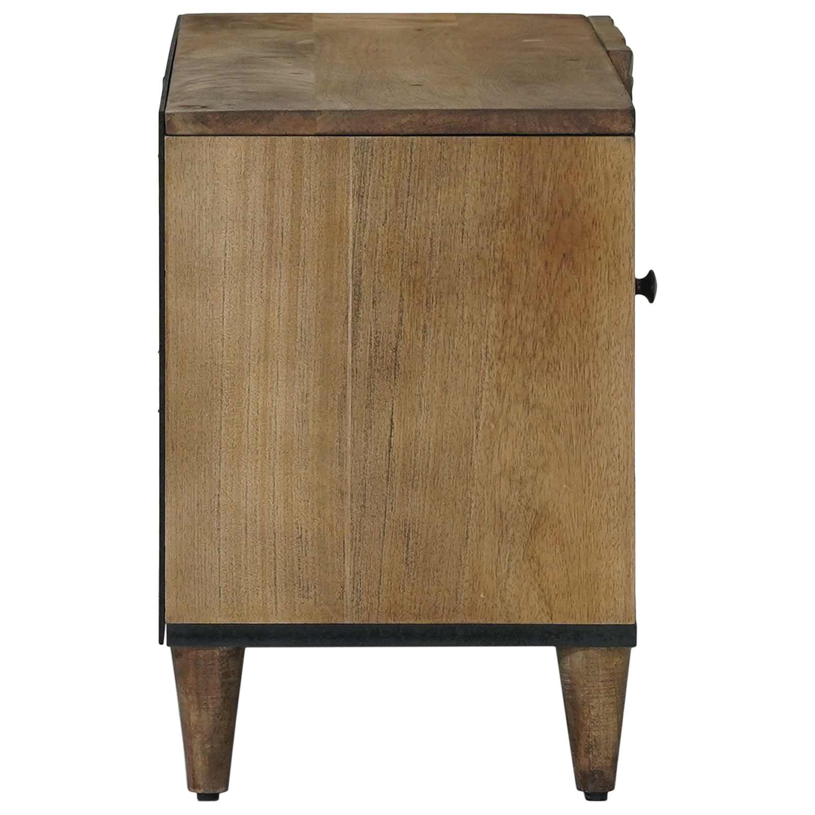 TV-Schränk mit Regal Braun 80 x 31,5 x 46 cm Massivholz Mango