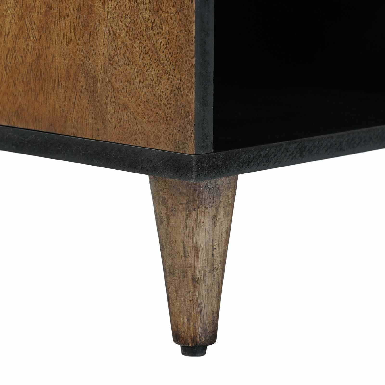 TV-Schränk mit Regal Braun 100 x 33,5 x 46 cm Massivholz Mango