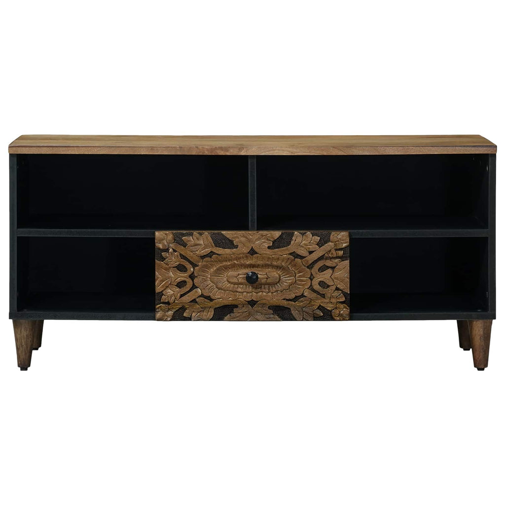TV-Schränk mit Regal Braun 100 x 33,5 x 46 cm Massivholz Mango