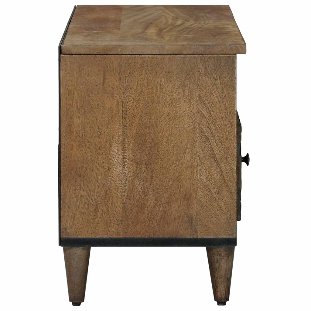 TV-Schränk mit Regal Braun 100 x 33,5 x 46 cm Massivholz Mango