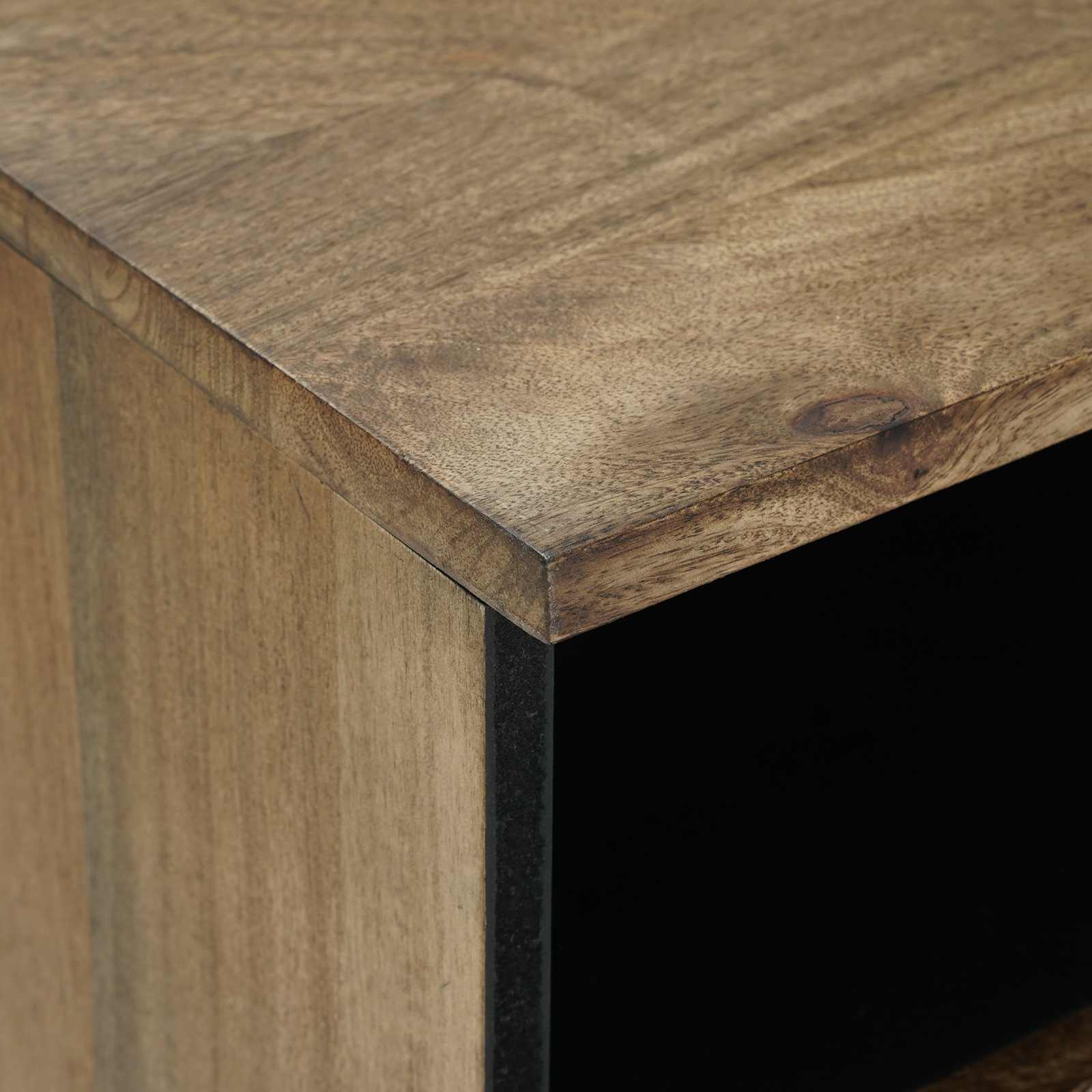 TV-Schränk mit Regal Braun 80 x 33,5 x 46 cm Massivholz Mango
