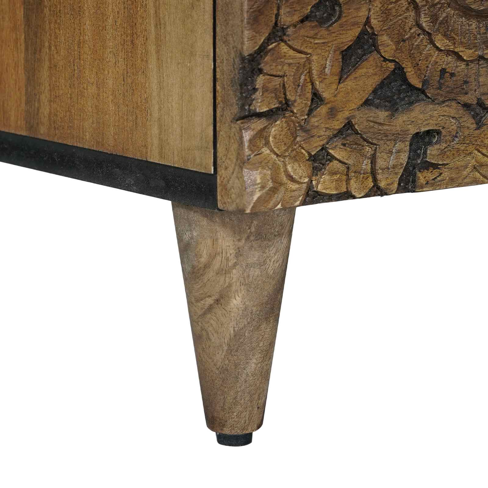 TV-Schränk mit Regal Braun 80 x 33,5 x 46 cm Massivholz Mango
