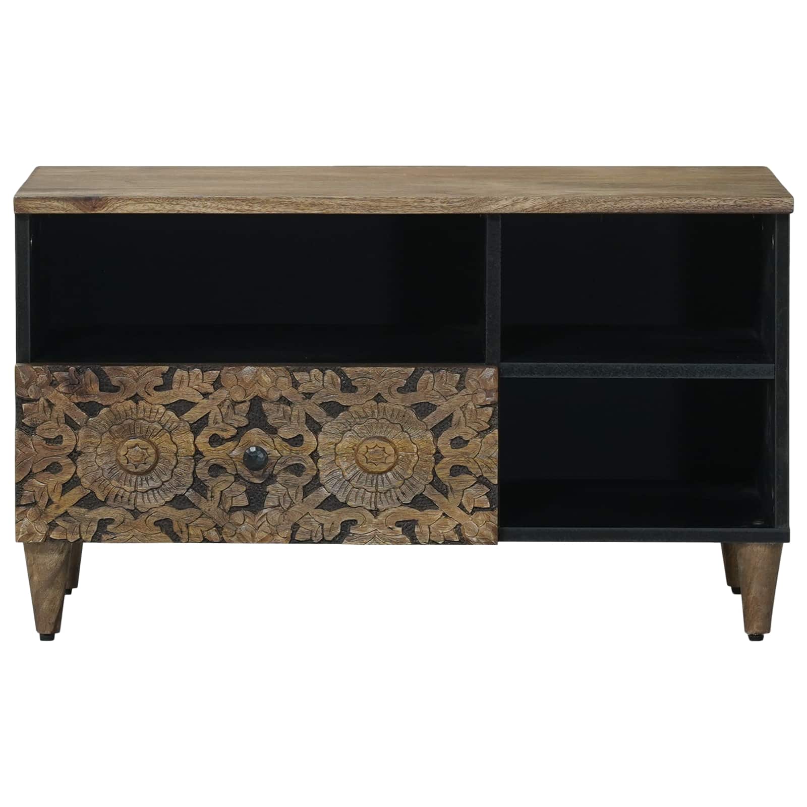 TV-Schränk mit Regal Braun 80 x 33,5 x 46 cm Massivholz Mango
