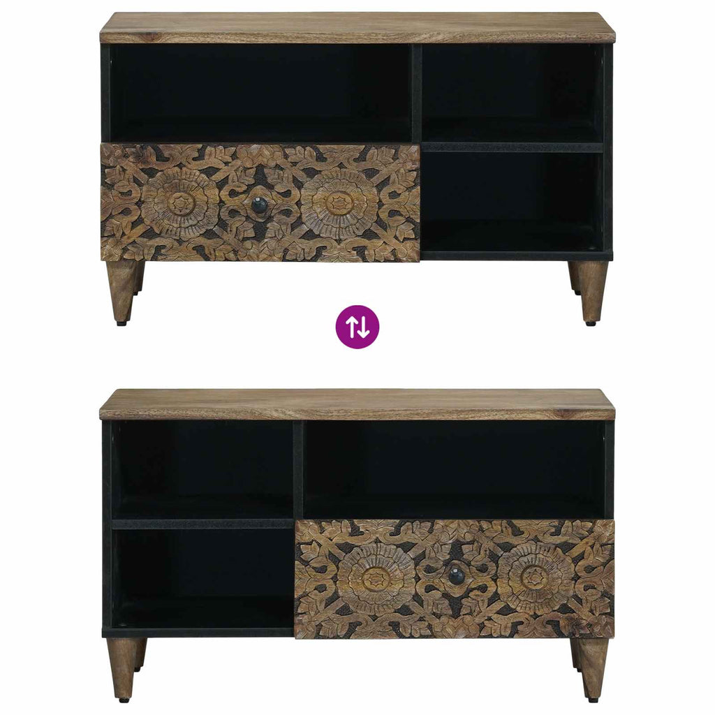 TV-Schränk mit Regal Braun 80 x 33,5 x 46 cm Massivholz Mango