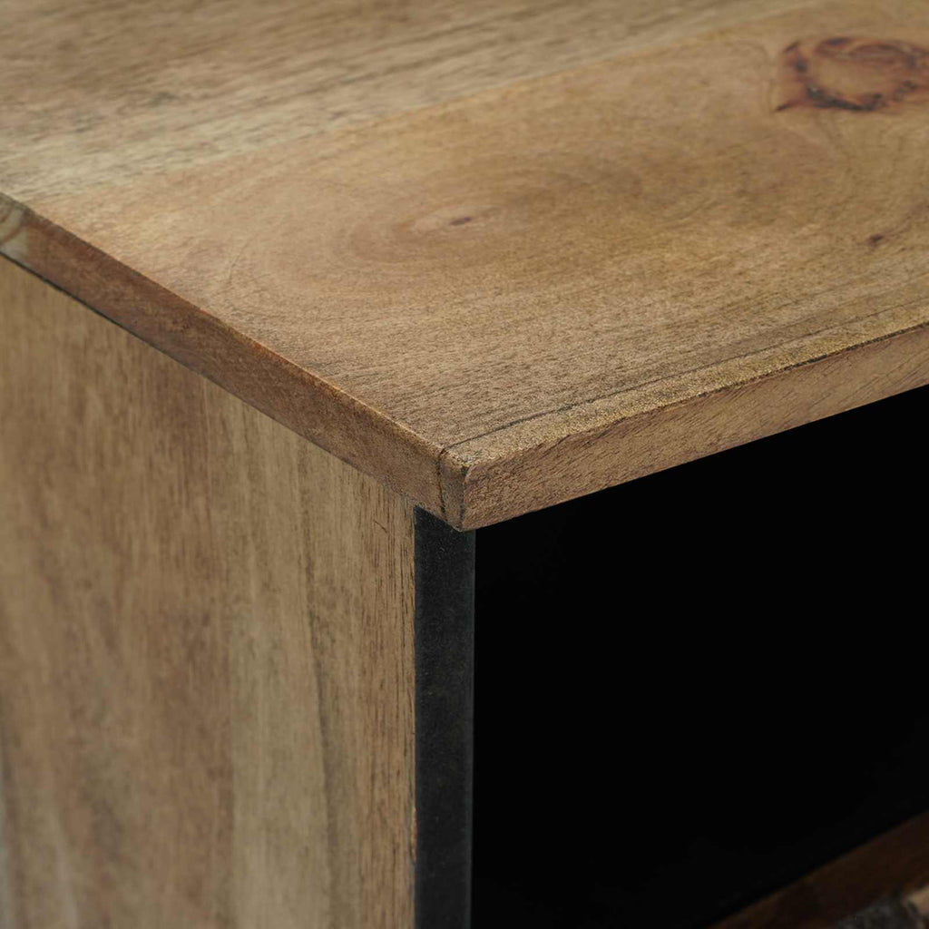 TV-Schränk mit Regal Braun 100 x 33,5 x 46 cm Massivholz Mango