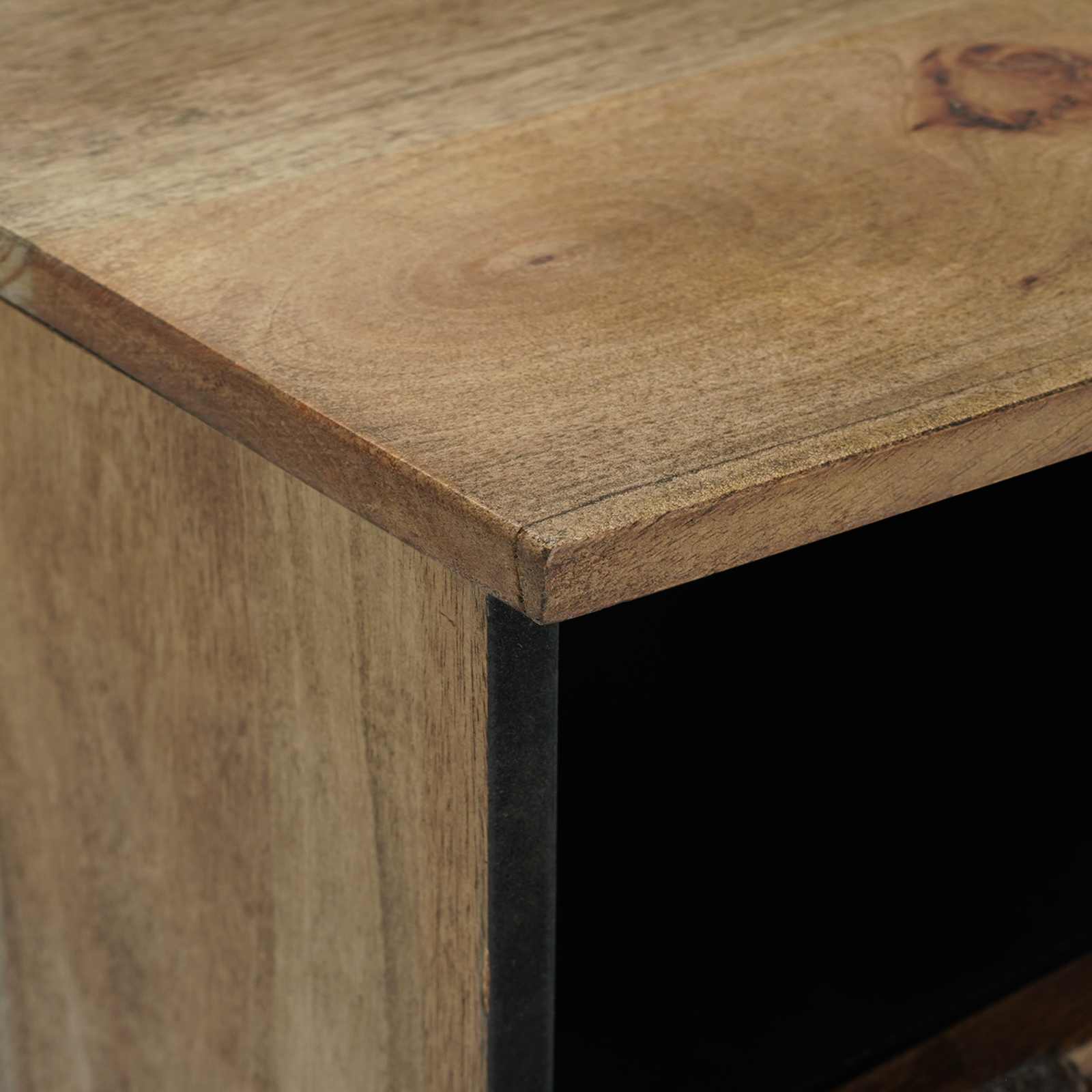 TV-Schränk mit Regal Braun 100 x 33,5 x 46 cm Massivholz Mango
